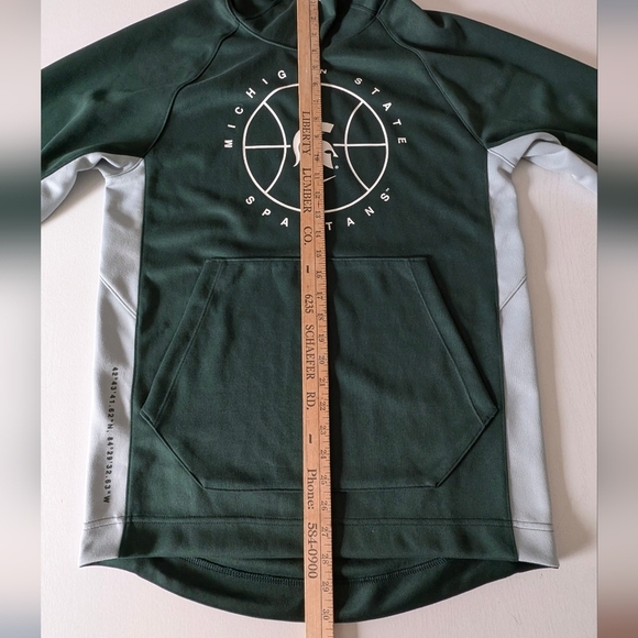 Nike Michigan State Spartans Dri-Fit Hoodie Men S Green Pullover Basketball - Picture 9 of 10